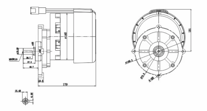 gear-driven DC reducer height 180mm